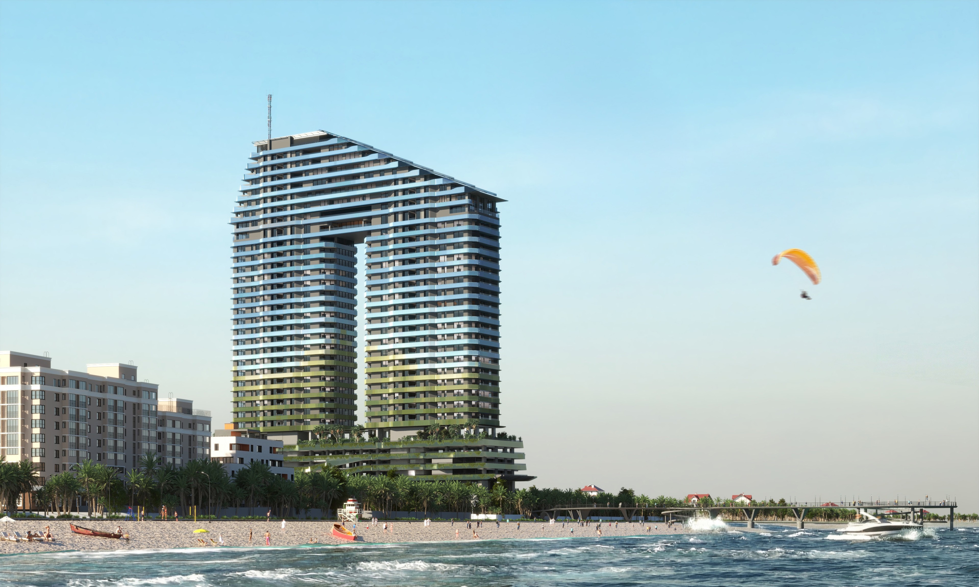 Original project visualization of Solaris on the Caspian shoreline